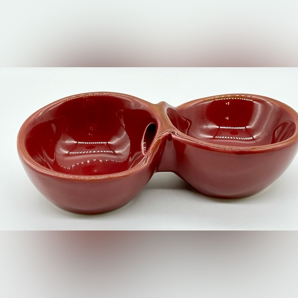 Red Ceramic Oil And Spice Dipping Bowls - Picture 3 of 7
